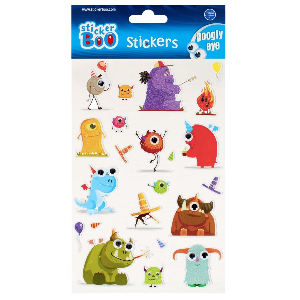 STICKERS 14X21 CM GOOGLY EYE MONSTERS STICKER BOO 493719